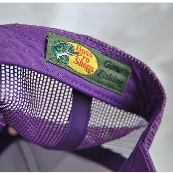 Bass Pro Shop Gone Fishing Purple Snapback Hat OSFM - Picture 10 of 12